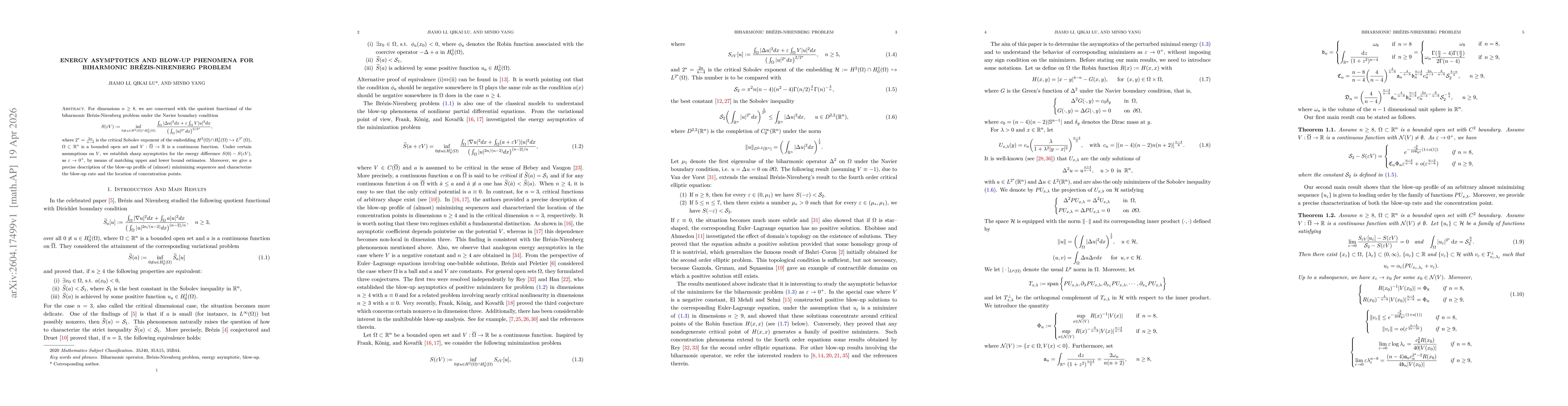 Thumbnail for Energy asymptotics and blow-up phenomena for biharmonic Brézis-Nirenberg problem