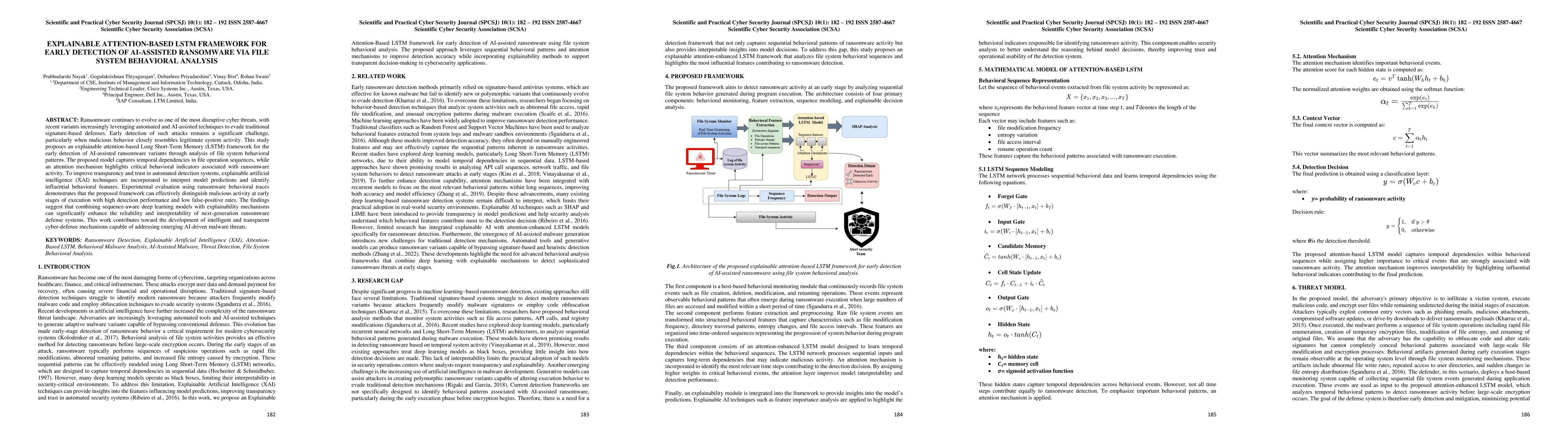 Thumbnail for Explainable Attention-Based LSTM Framework for Early Detection of AI-Assisted Ransomware via File System Behavioral Analysis