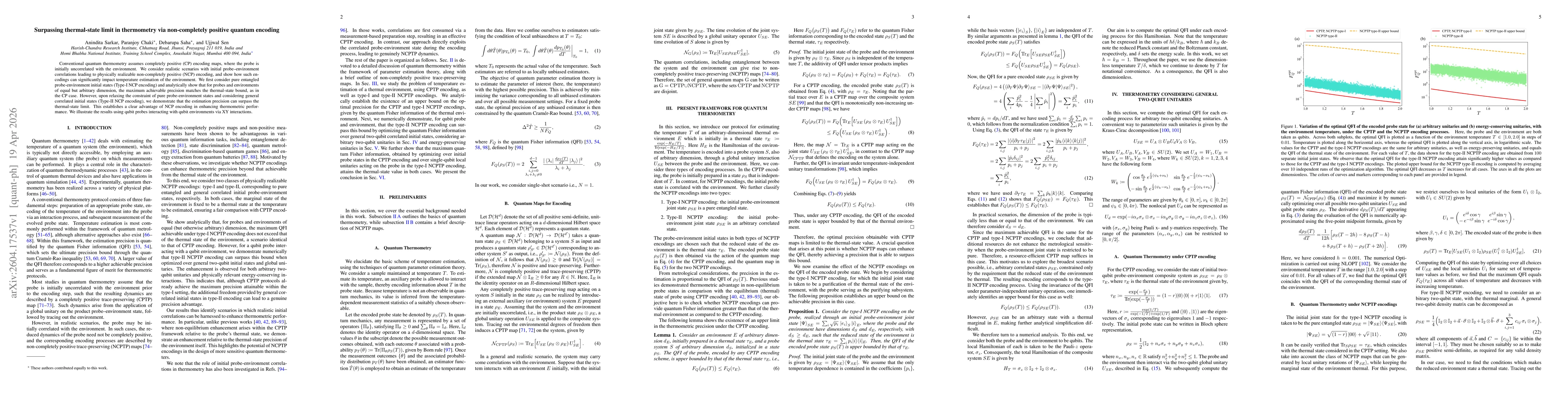 Thumbnail for Surpassing thermal-state limit in thermometry via non-completely positive quantum encoding