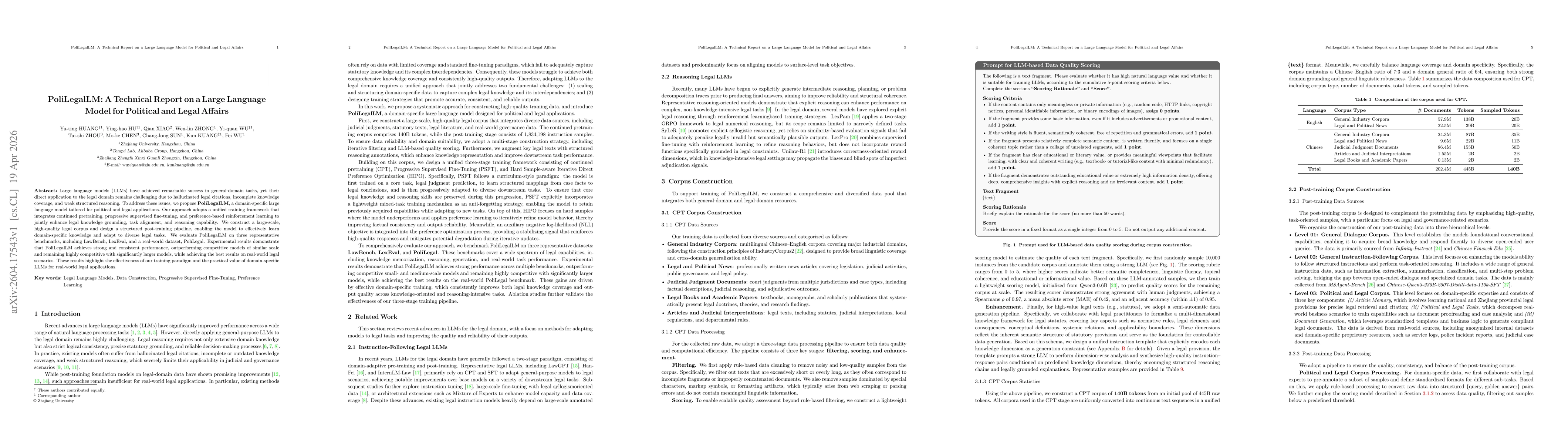 Thumbnail for PoliLegalLM: A Technical Report on a Large Language Model for Political and Legal Affairs