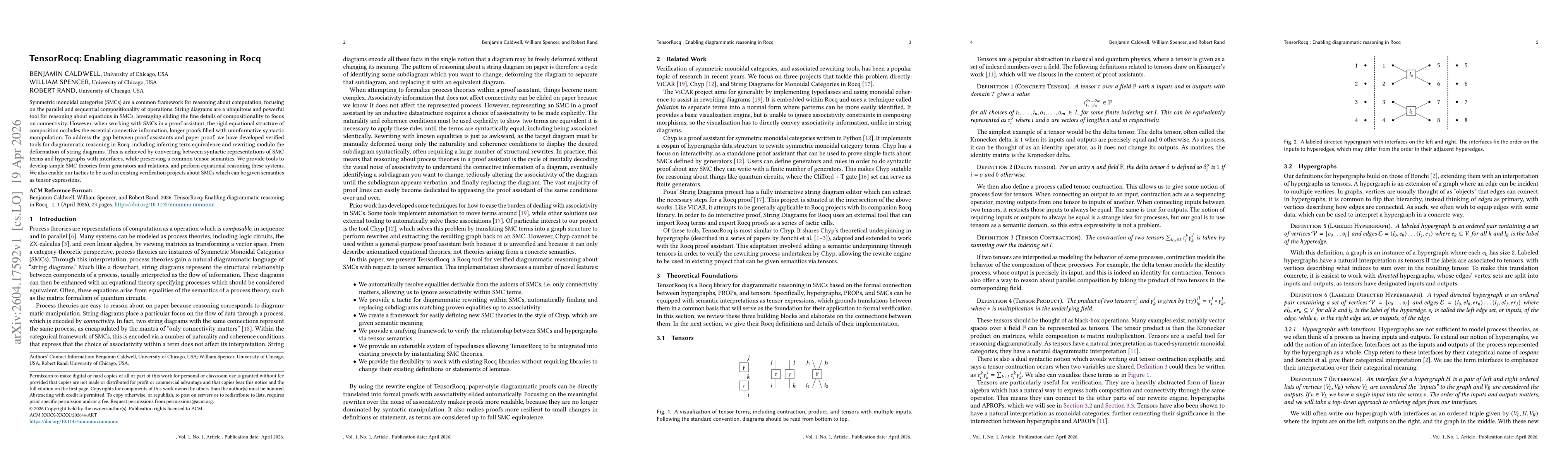Thumbnail for TensorRocq: Enabling diagrammatic reasoning in Rocq