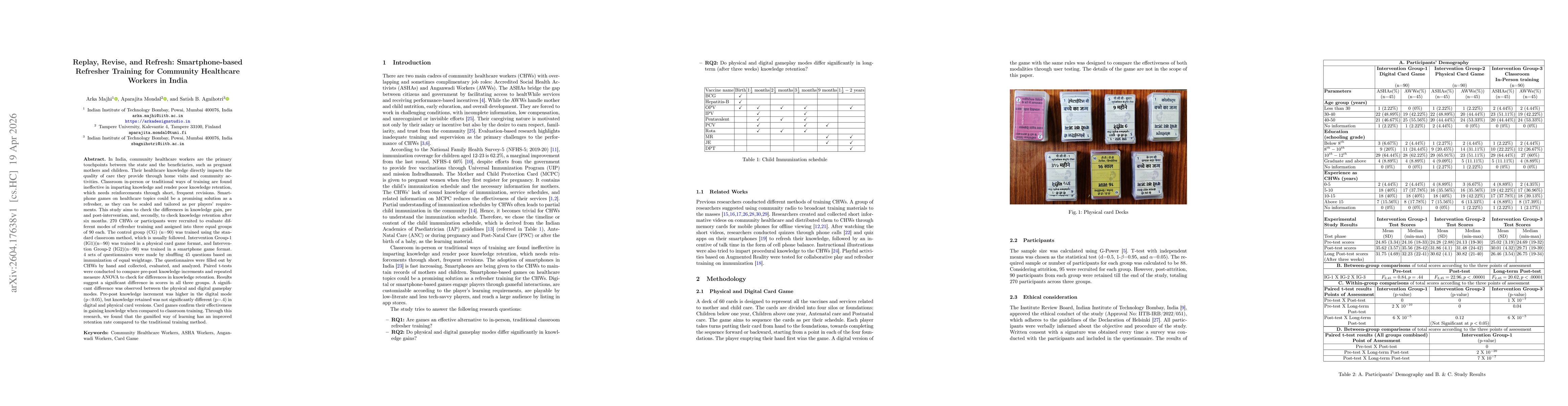 Thumbnail for Replay, Revise, and Refresh: Smartphone-based Refresher Training for Community Healthcare Workers in India