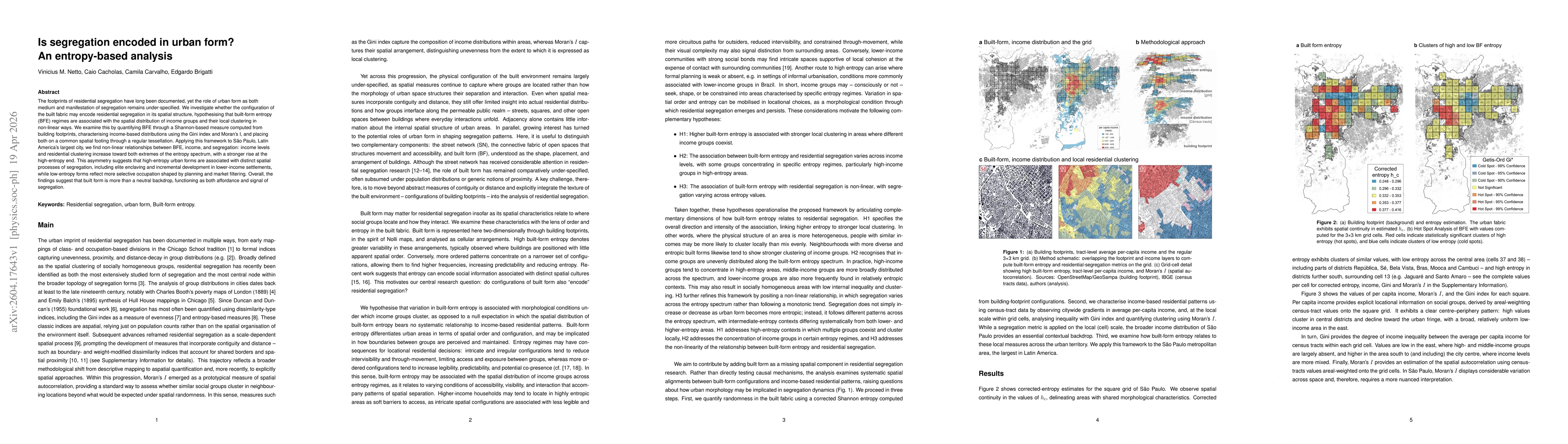 Thumbnail for Is segregation encoded in urban form? An entropy-based analysis