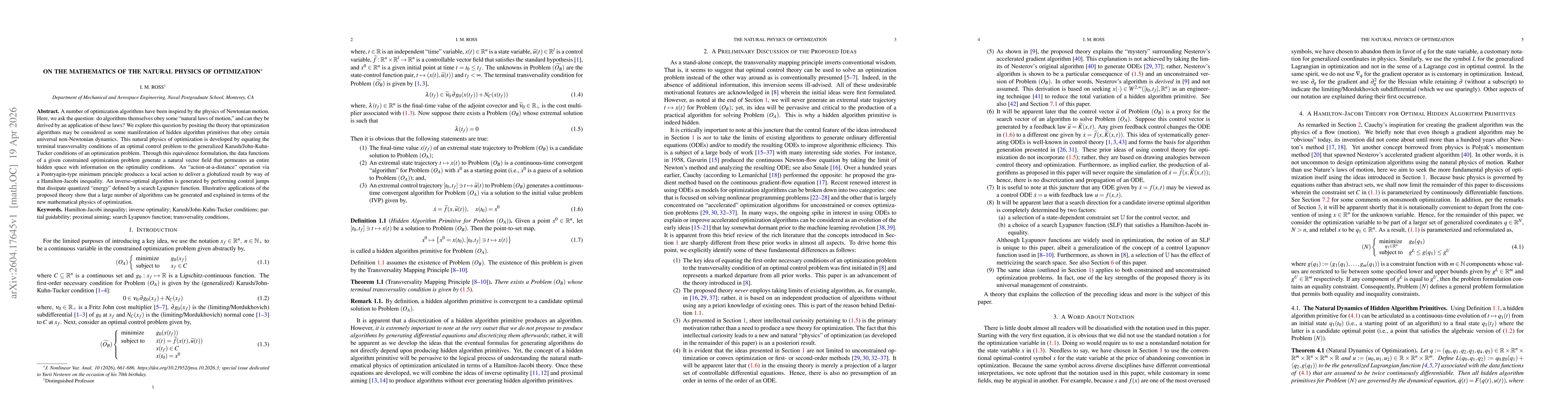 Thumbnail for On The Mathematics of the Natural Physics of Optimization