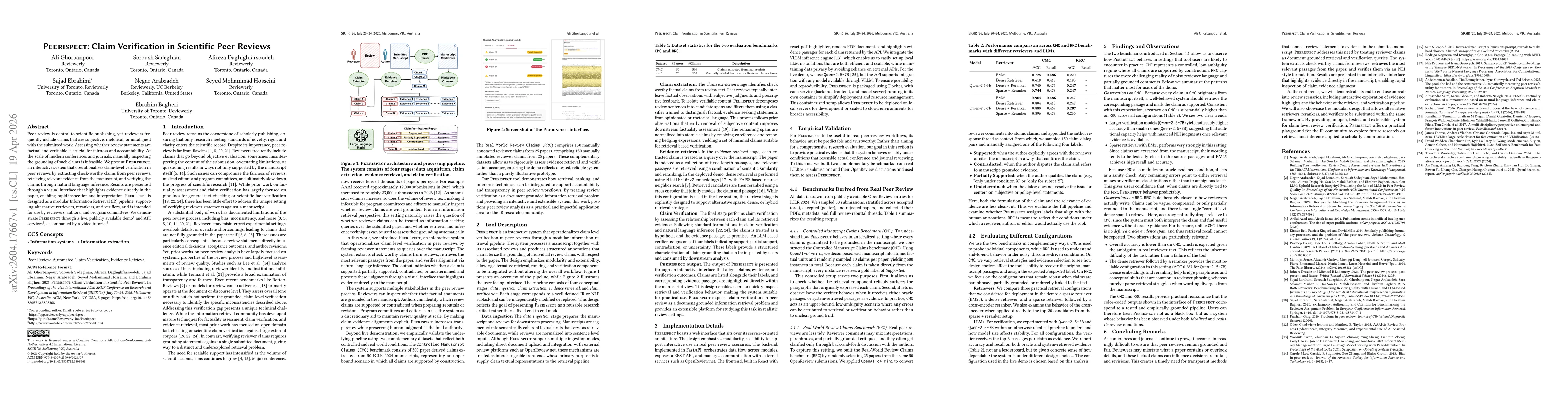 Thumbnail for Peerispect: Claim Verification in Scientific Peer Reviews