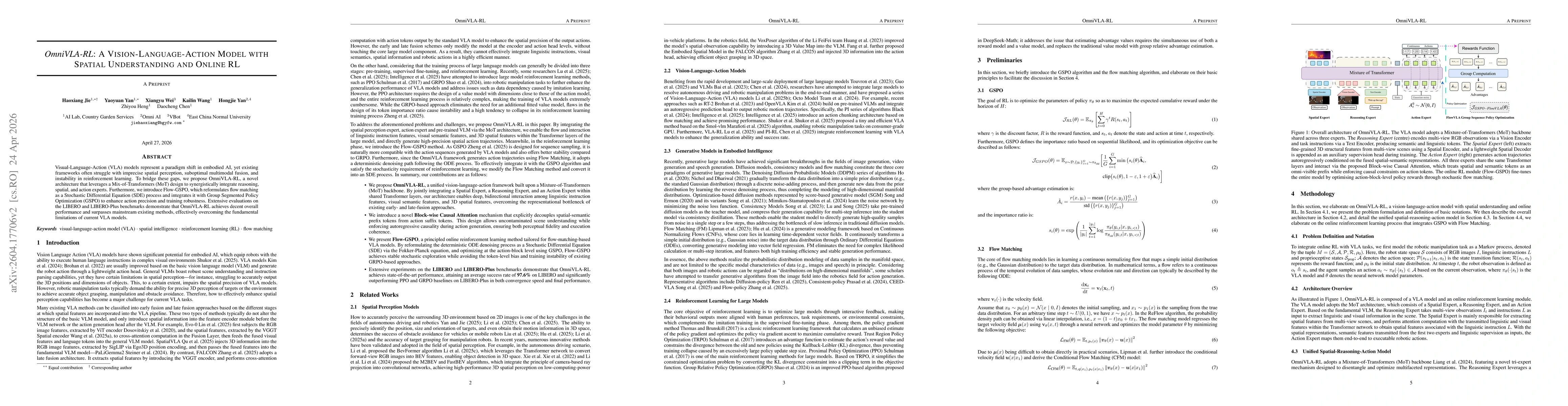 Thumbnail for OmniVLA-RL: A Vision-Language-Action Model with Spatial Understanding and Online RL