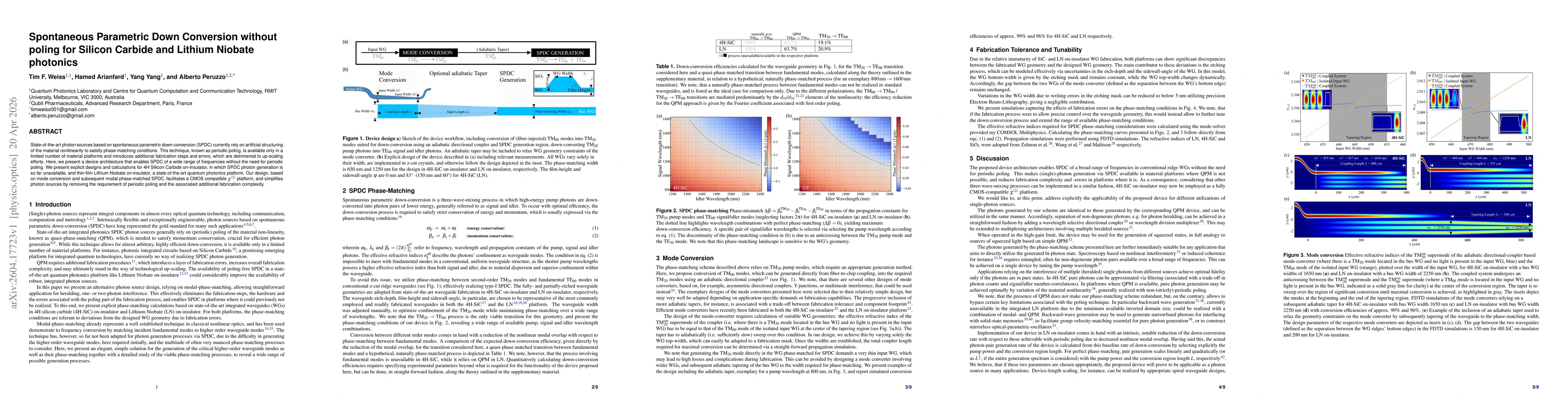 Thumbnail for Poling-free Spontaneous Parametric Down Conversion without for Silicon Carbide and Lithium Niobate photonics