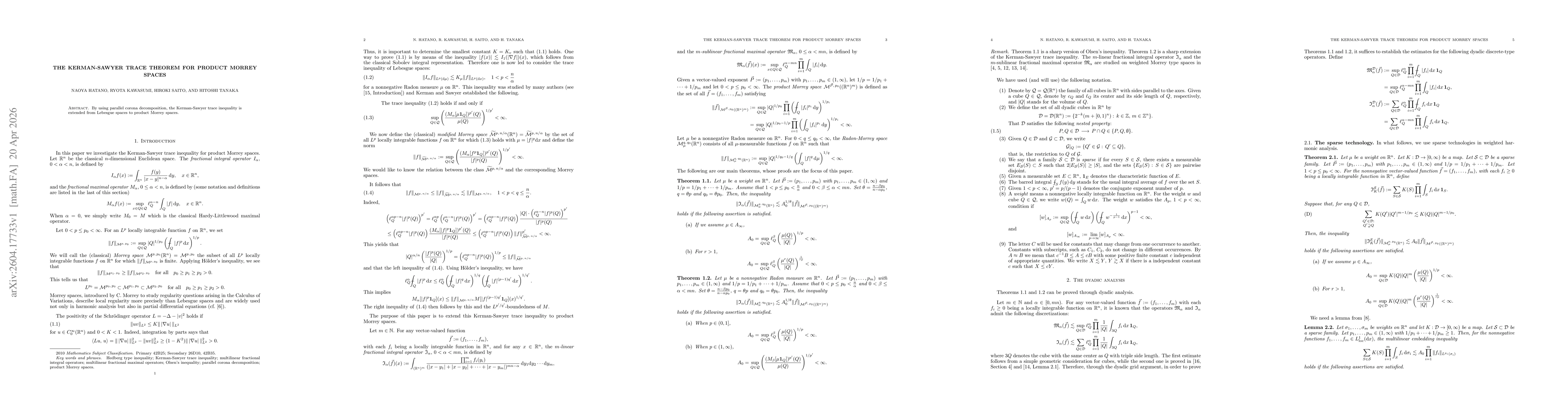 Thumbnail for The Kerman-Sawyer trace theorem for product Morrey spaces
