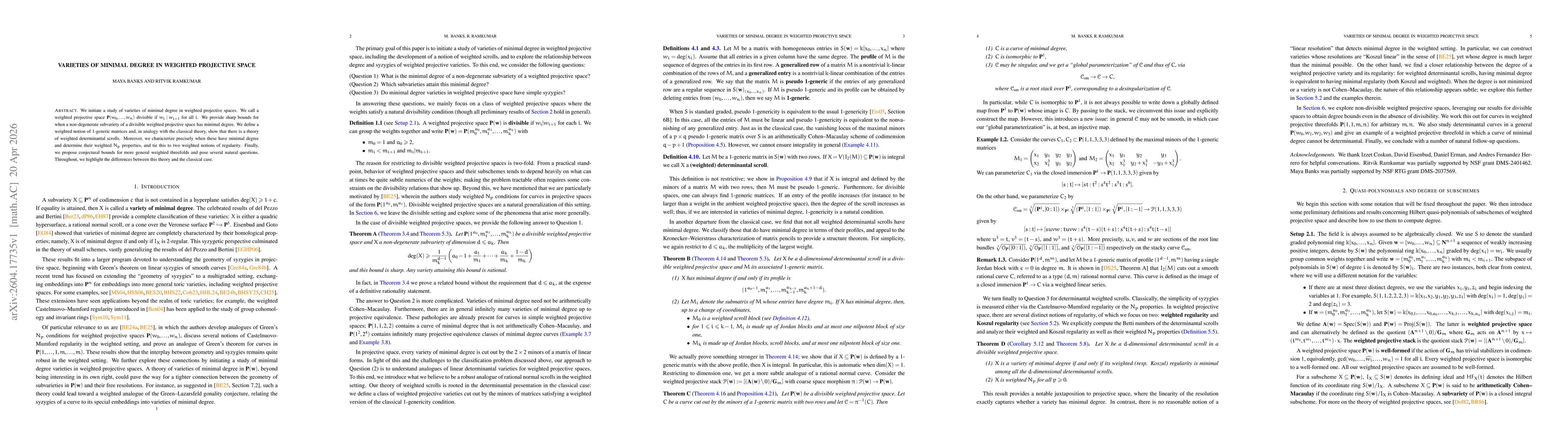 Thumbnail for Varieties of minimal degree in weighted projective space