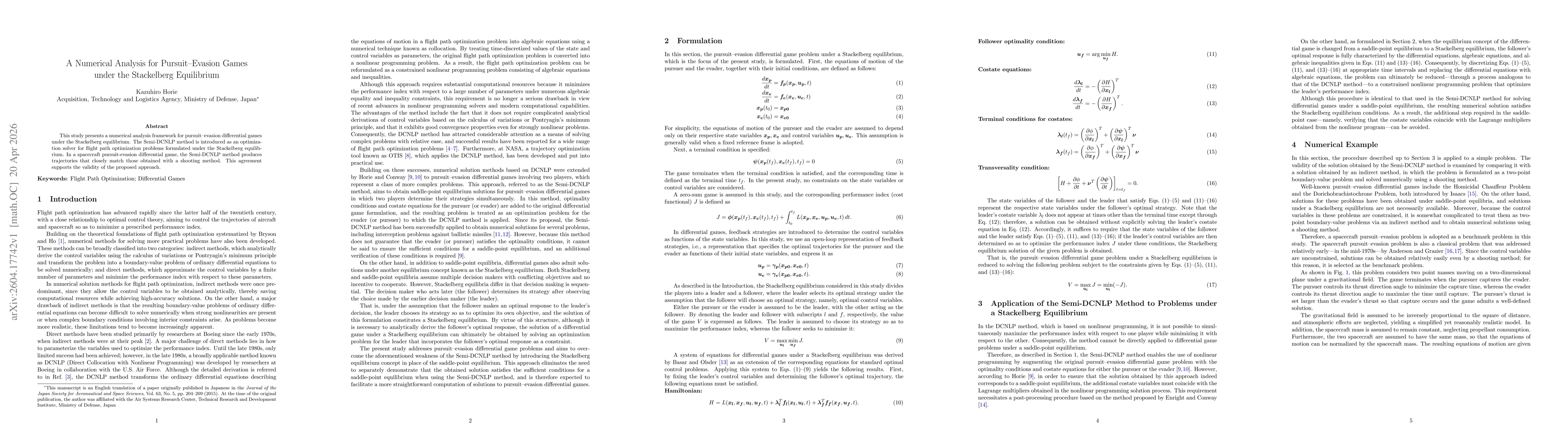 Thumbnail for A Numerical Analysis for Pursuit-Evasion Games under the Stackelberg Eqilibrium