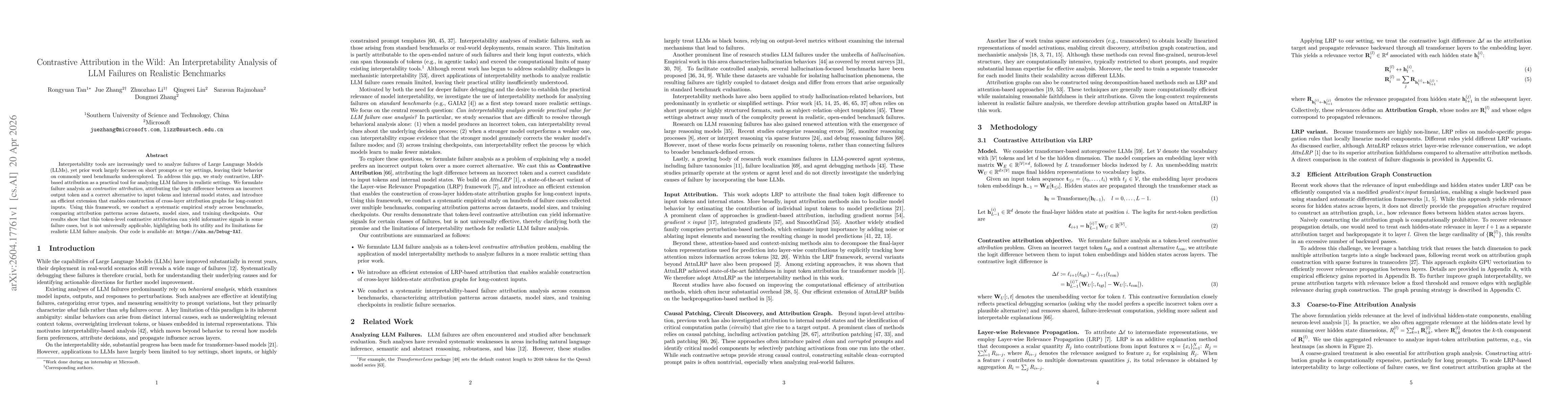 Thumbnail for Contrastive Attribution in the Wild: An Interpretability Analysis of LLM Failures on Realistic Benchmarks