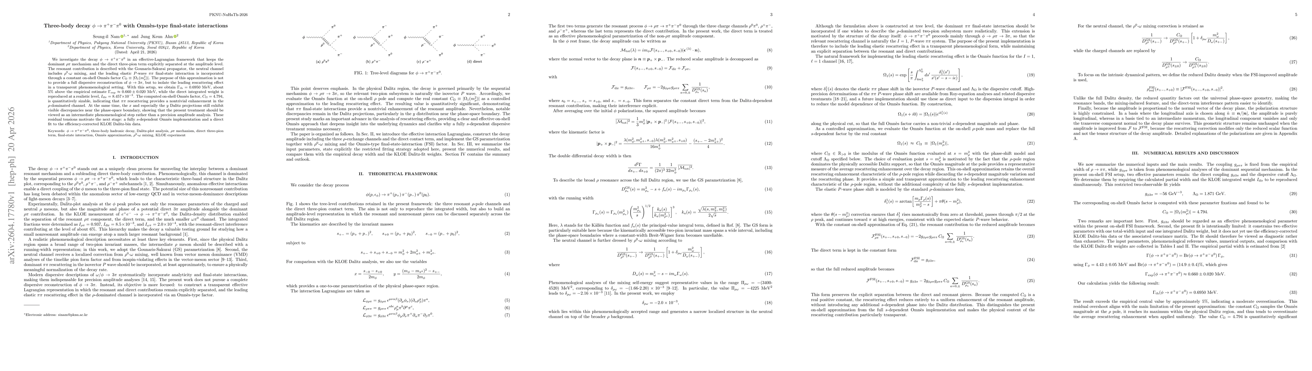 Thumbnail for Three-body decay $φ\toπ^+π^-π^0$ with Omnès-type final-state interactions