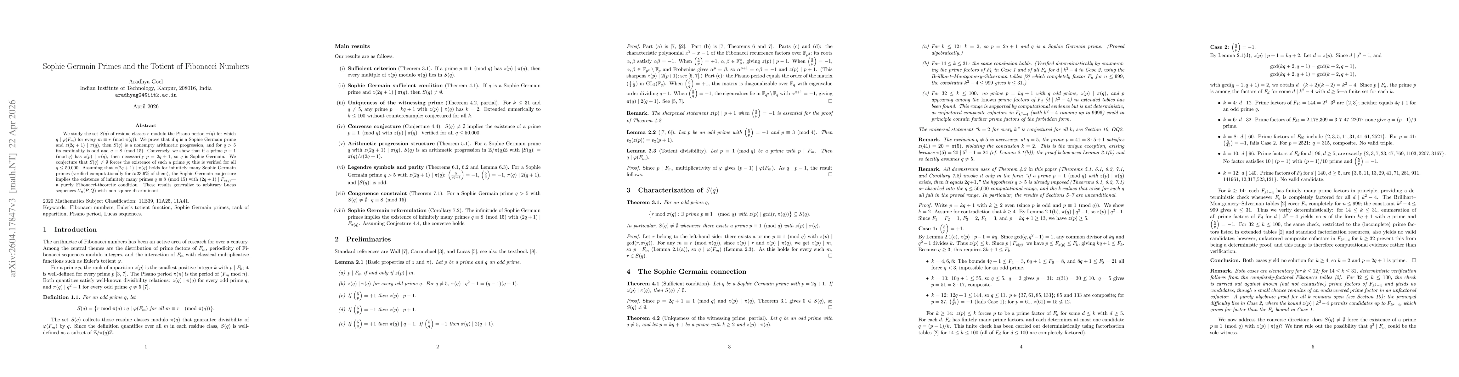 Thumbnail for Sophie Germain Primes and the Totient of Fibonacci Numbers