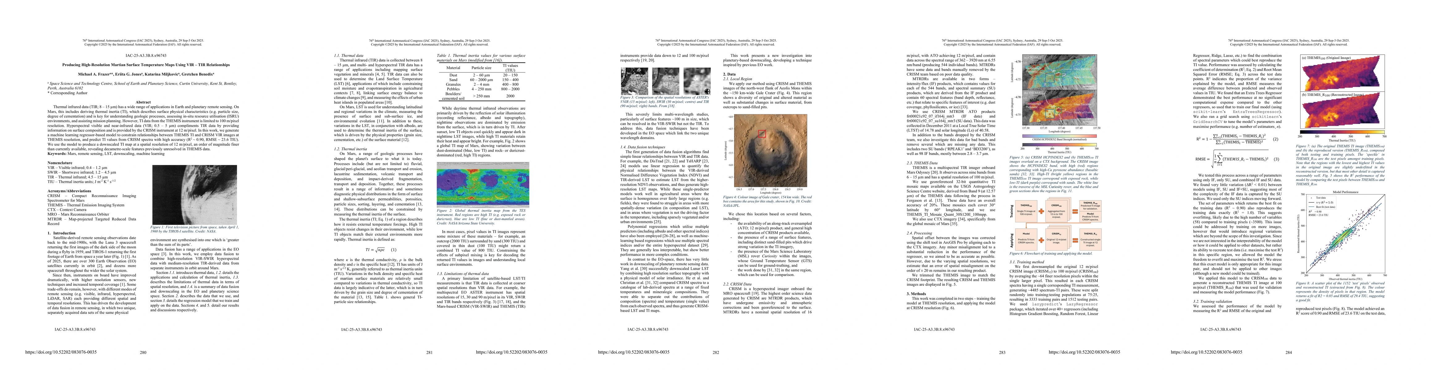 Thumbnail for Producing High-Resolution Martian Surface Temperature Maps Using VIR-TIR Relationships