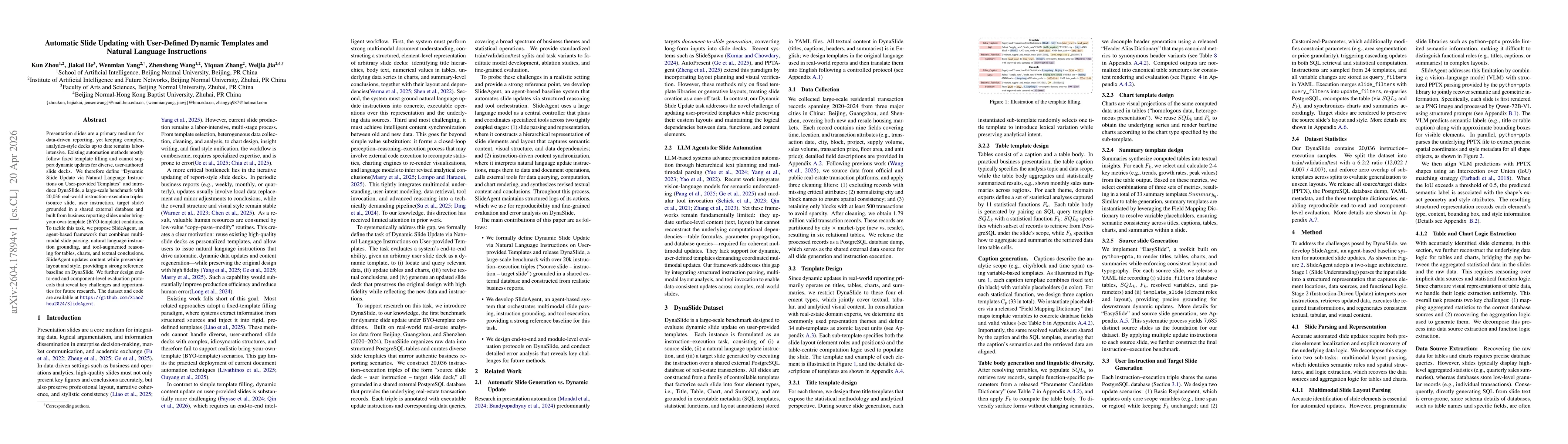 Thumbnail for Automatic Slide Updating with User-Defined Dynamic Templates and Natural Language Instructions