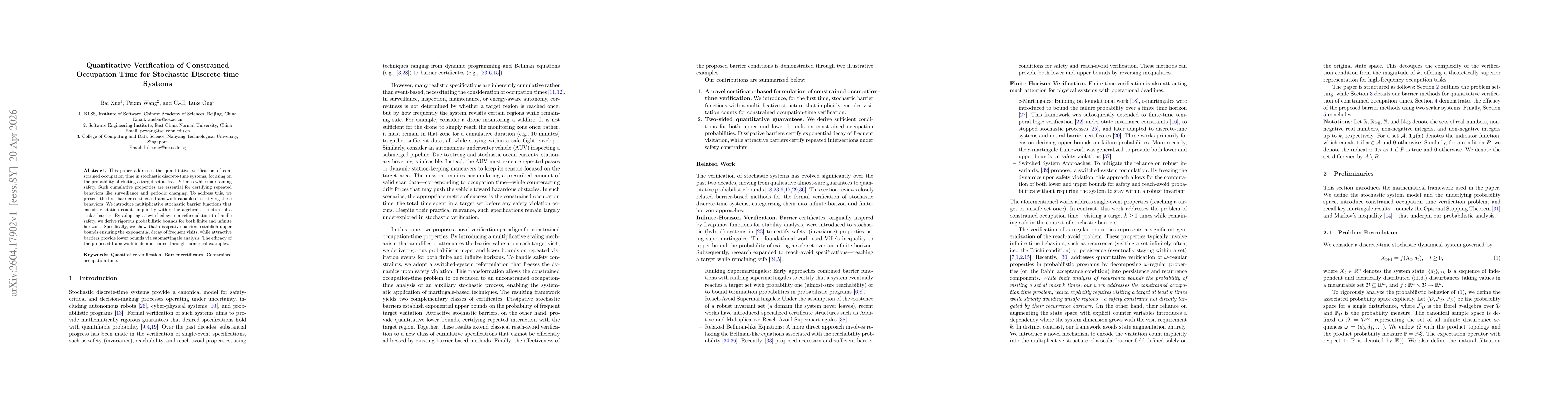 Thumbnail for Quantitative Verification of Constrained Occupation Time for Stochastic Discrete-time Systems