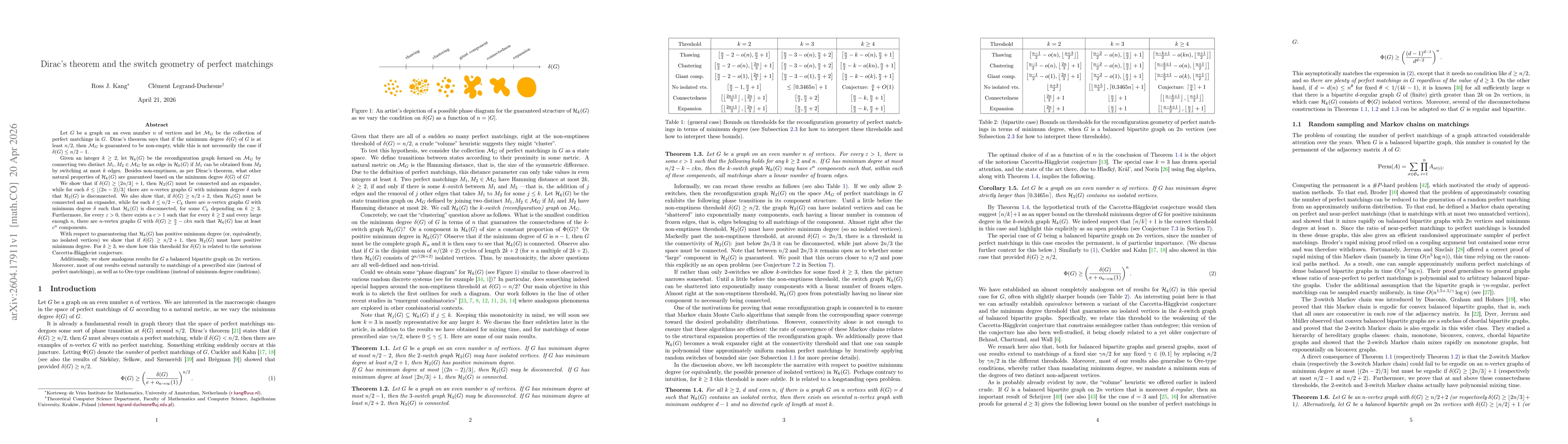 Thumbnail for Dirac's theorem and the switch geometry of perfect matchings