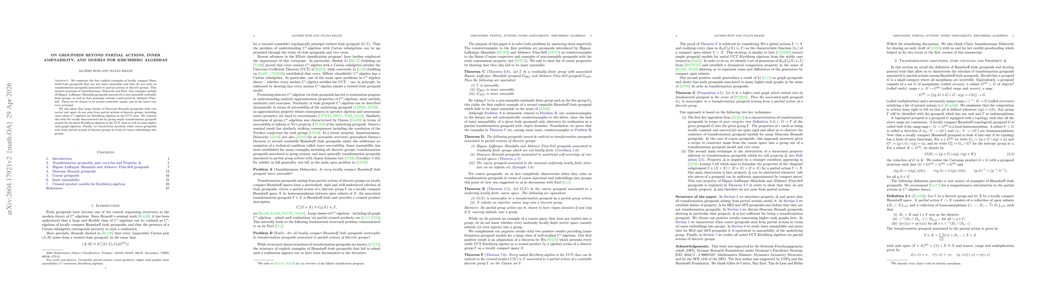 Thumbnail for On groupoids beyond partial actions, inner amenability, and models for Kirchberg algebras