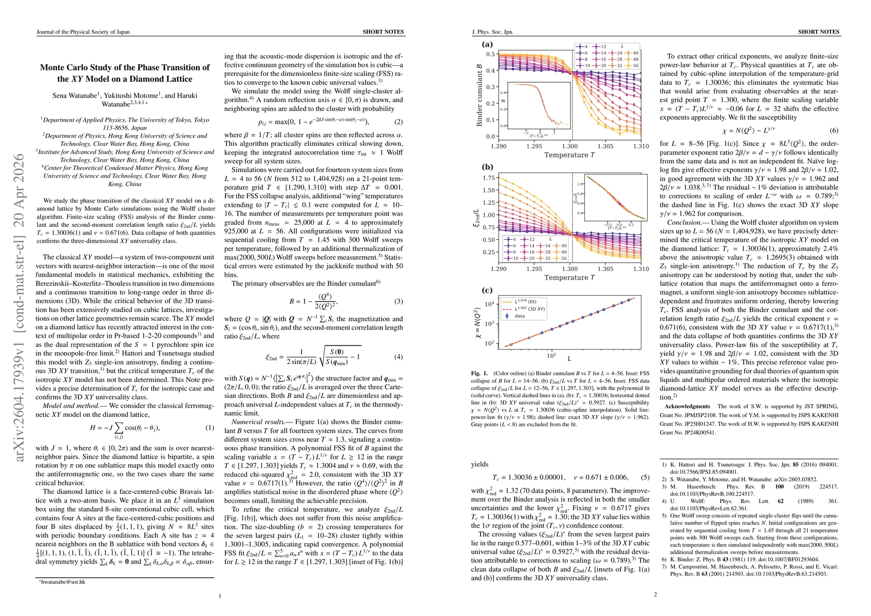 Thumbnail for Monte Carlo Study of the Phase Transition of the $XY$ Model on a Diamond Lattice
