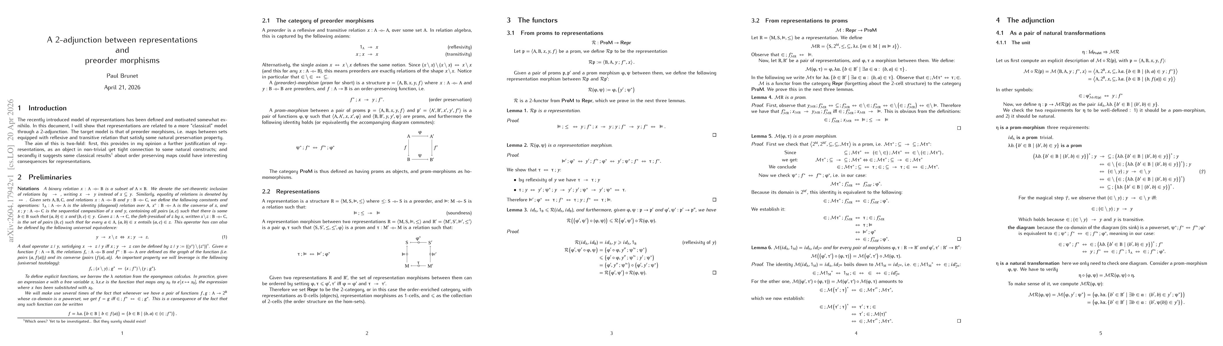 Thumbnail for A 2-adjunction between representations and preorder morphisms