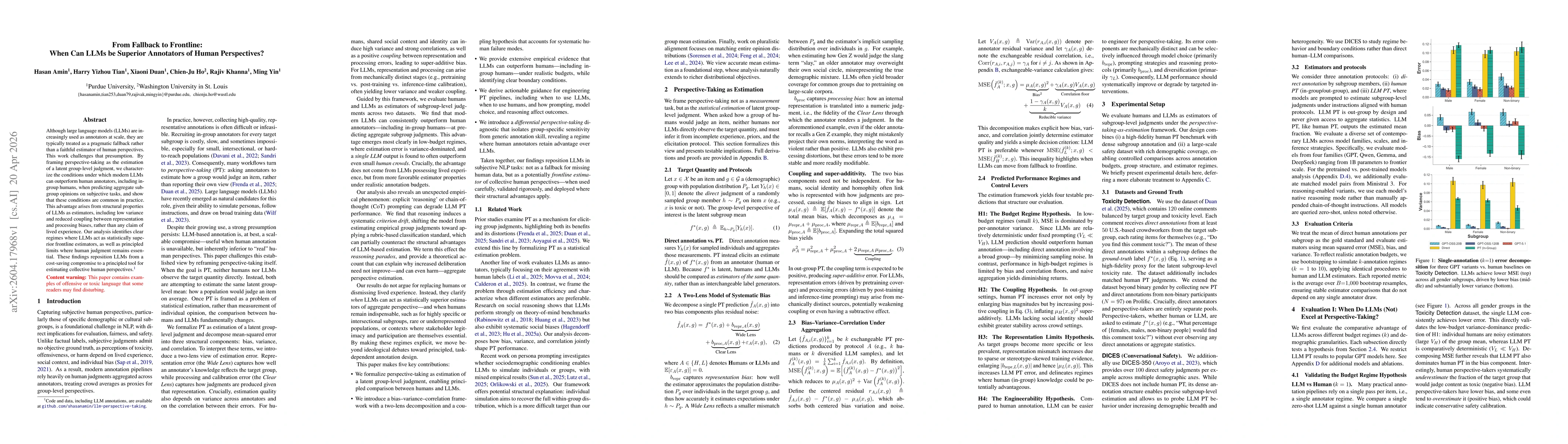 Thumbnail for From Fallback to Frontline: When Can LLMs be Superior Annotators of Human Perspectives?