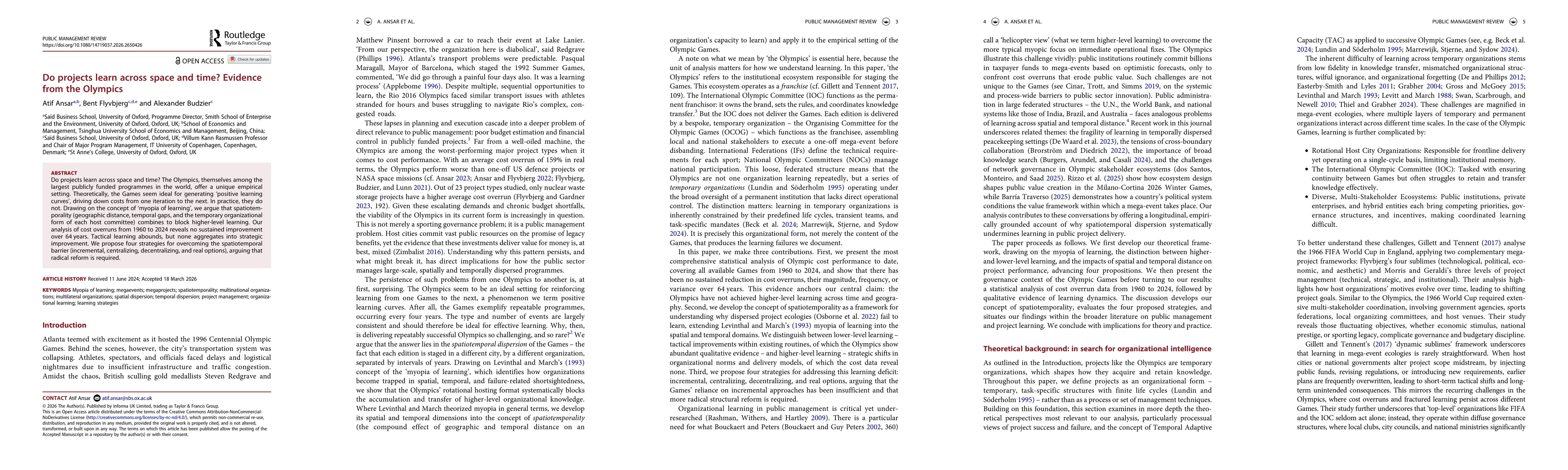 Thumbnail for Do Projects Learn Across Space and Time? Evidence from the Olympics