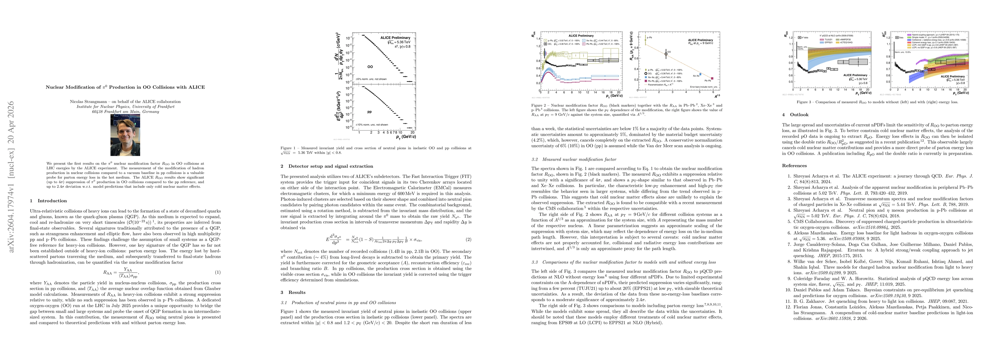 Thumbnail for Nuclear Modification of $π^0$ Production in OO Collisions with ALICE