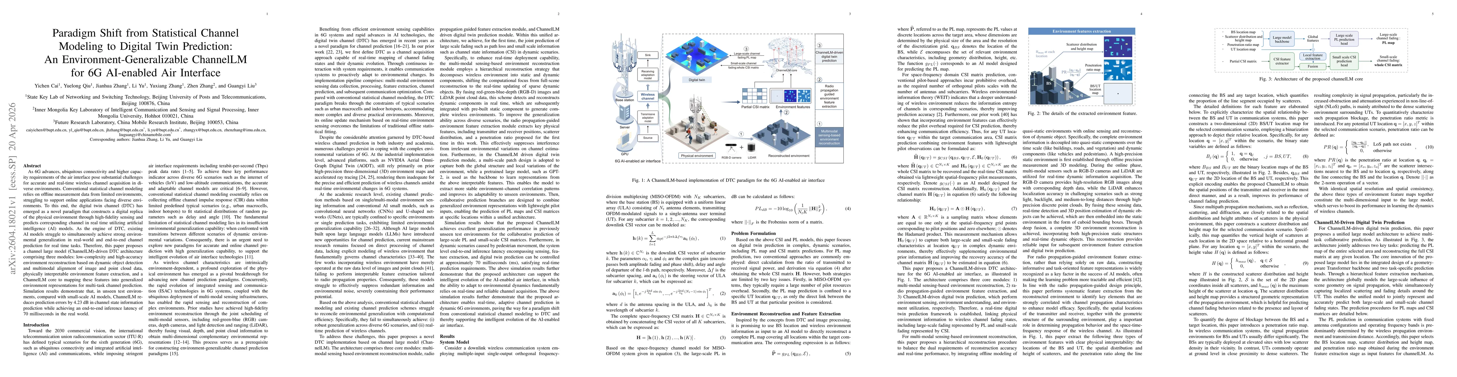 Thumbnail for Paradigm Shift from Statistical Channel Modeling to Digital Twin Prediction: An Environment-Generalizable ChannelLM for 6G AI-enabled Air Interface