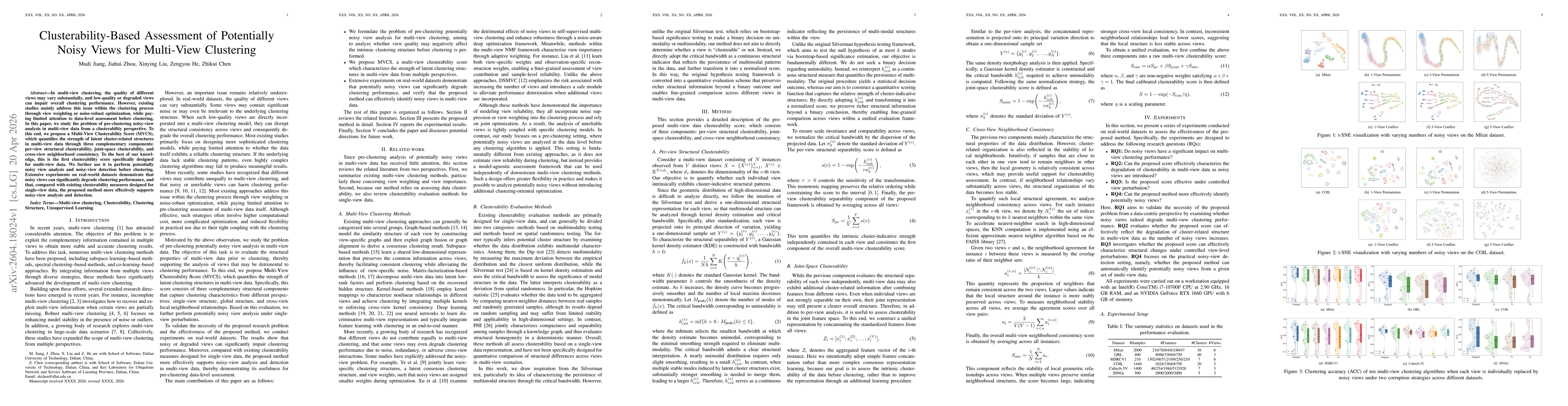 Thumbnail for Clusterability-Based Assessment of Potentially Noisy Views for Multi-View Clustering