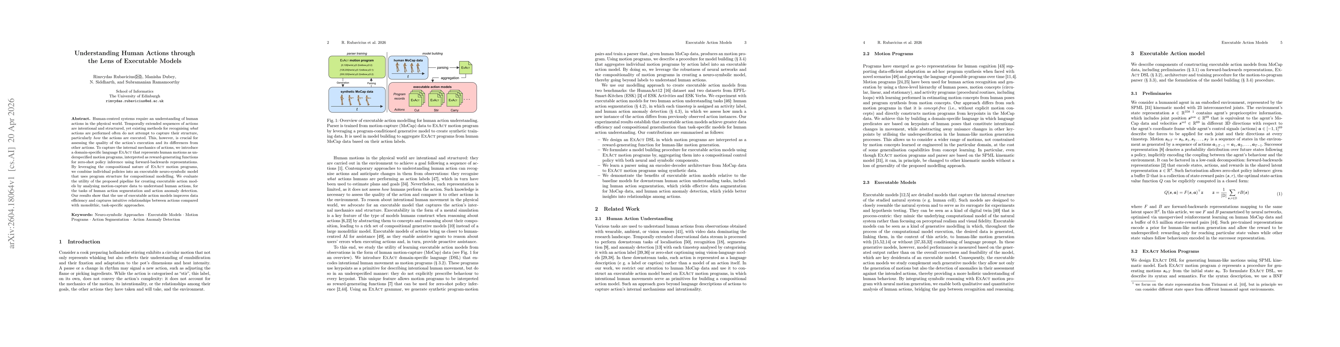 Thumbnail for Understanding Human Actions through the Lens of Executable Models