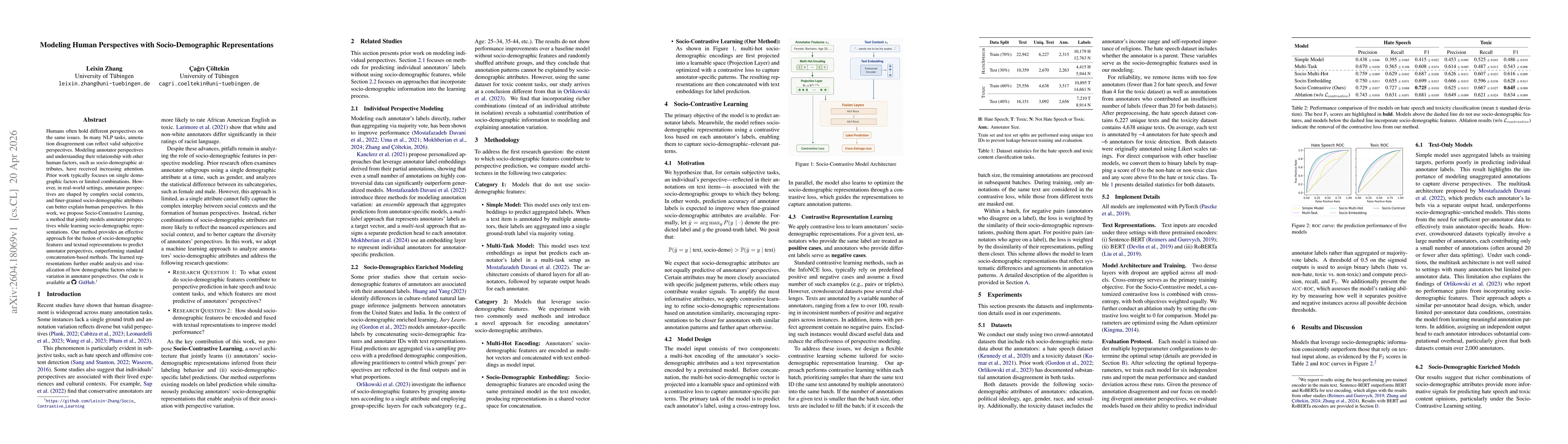 Thumbnail for Modeling Human Perspectives with Socio-Demographic Representations