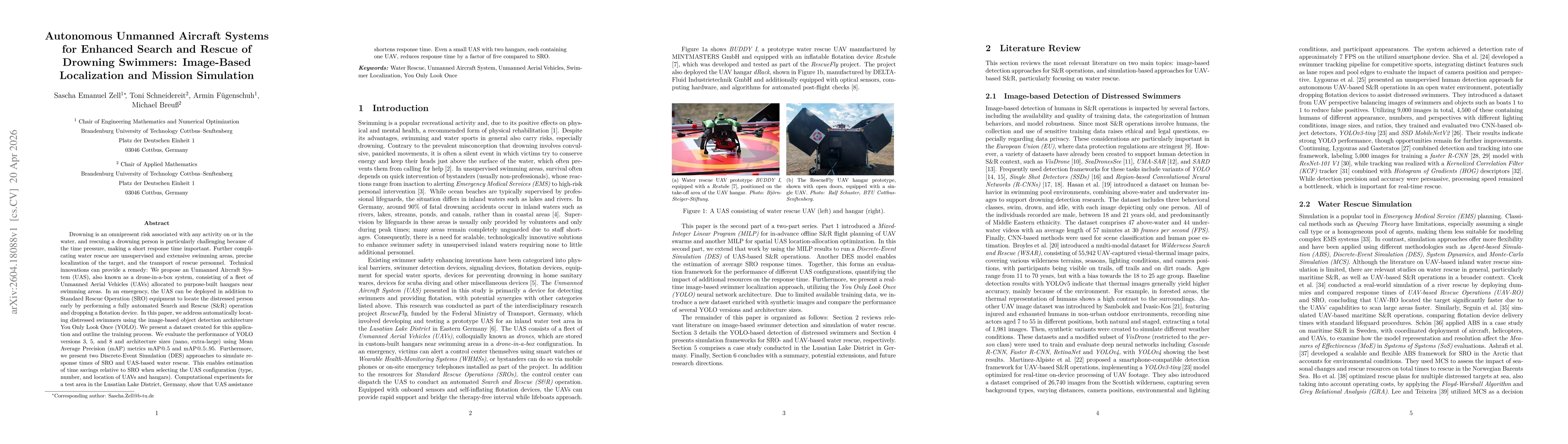 Thumbnail for Autonomous Unmanned Aircraft Systems for Enhanced Search and Rescue of Drowning Swimmers: Image-Based Localization and Mission Simulation