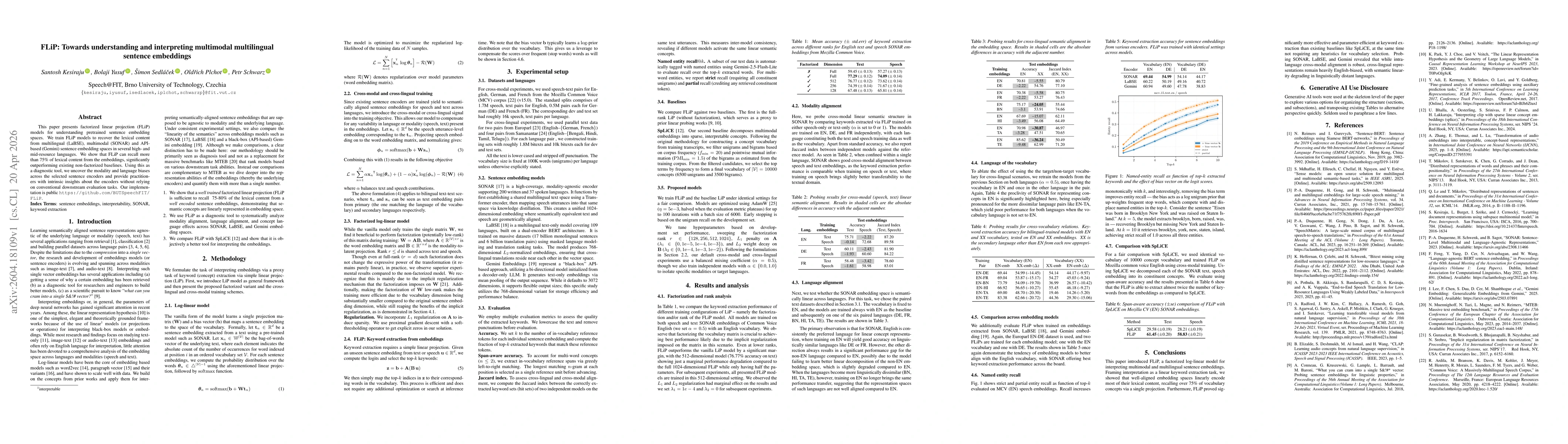 Thumbnail for FLiP: Towards understanding and interpreting multimodal multilingual sentence embeddings