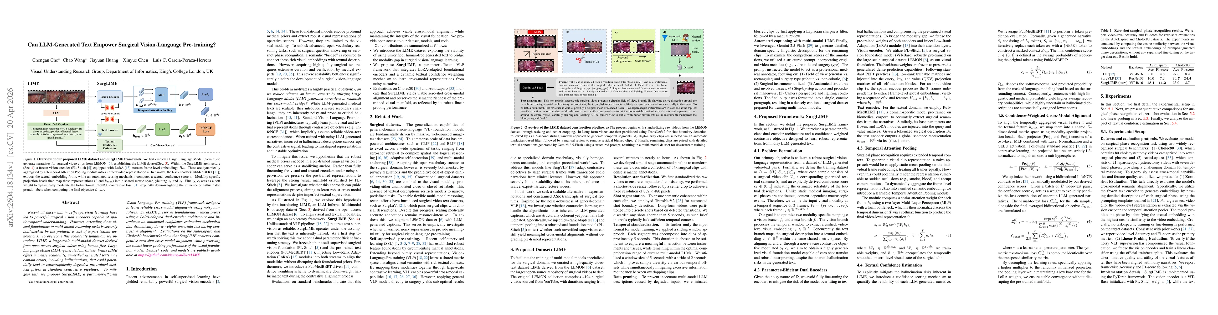 Thumbnail for Can LLM-Generated Text Empower Surgical Vision-Language Pre-training?