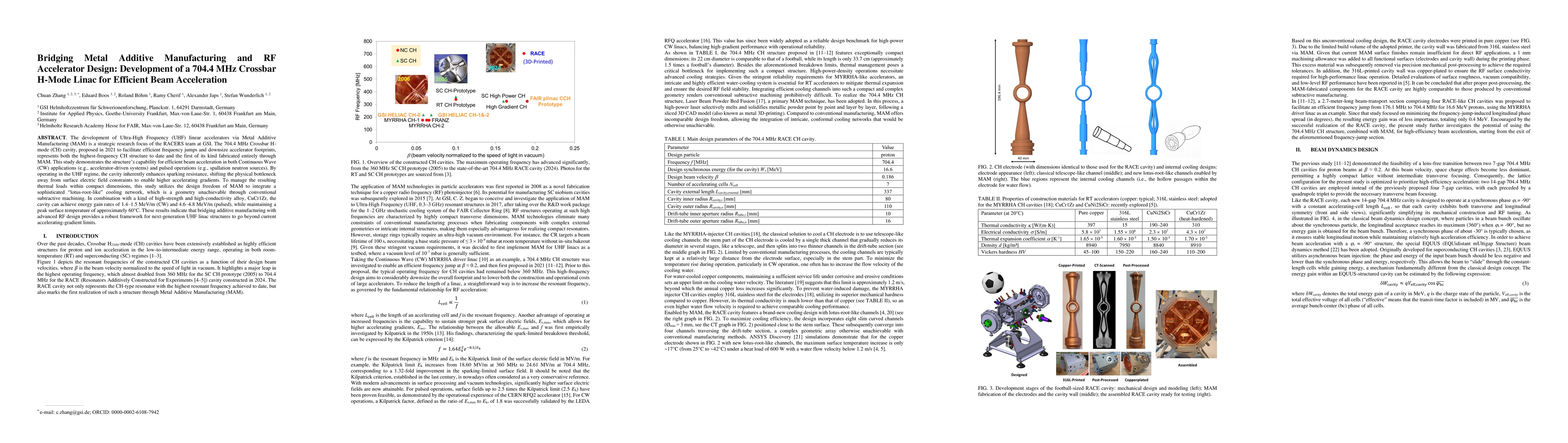 Thumbnail for Bridging Metal Additive Manufacturing and RF Accelerator Design: Development of a 704.4 MHz Crossbar H-Mode Linac for Efficient Beam Acceleration