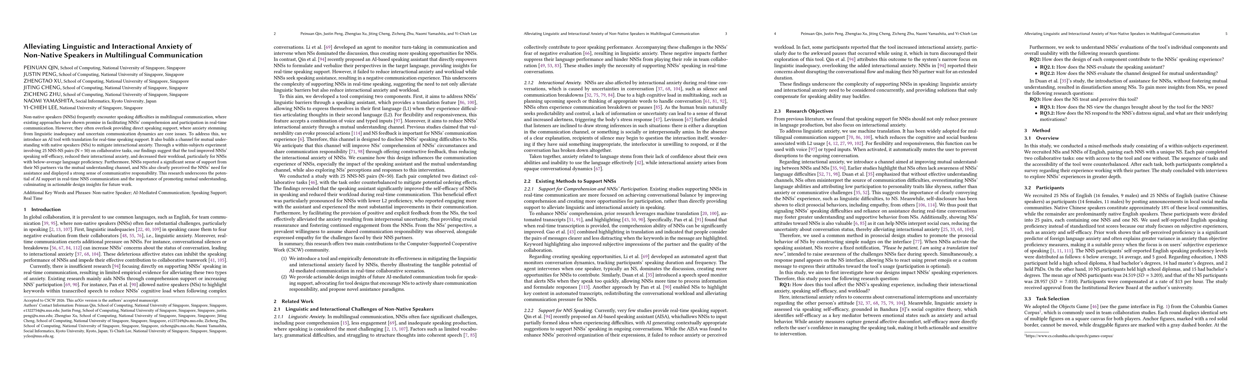 Thumbnail for Alleviating Linguistic and Interactional Anxiety of Non-Native Speakers in Multilingual Communication