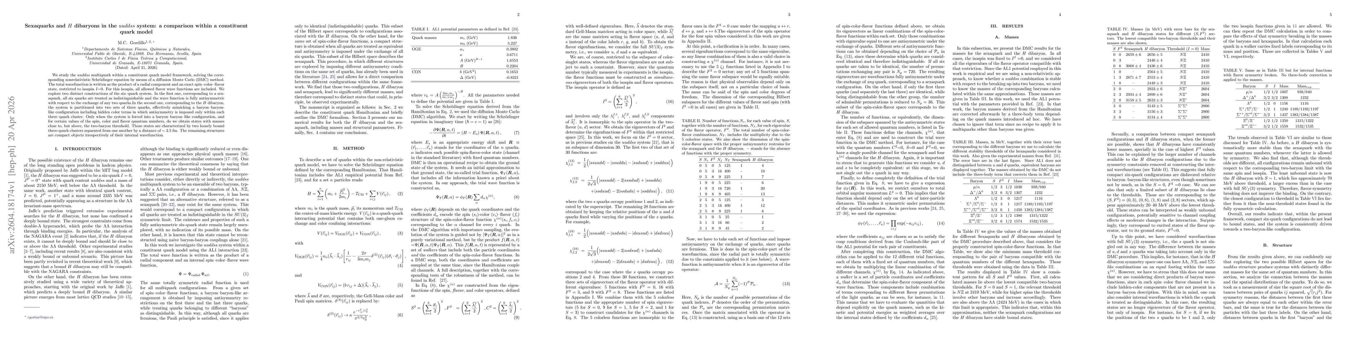 Thumbnail for Sexaquarks and $H$ dibaryons in the $uuddss$ system: a comparison within a constituent quark model