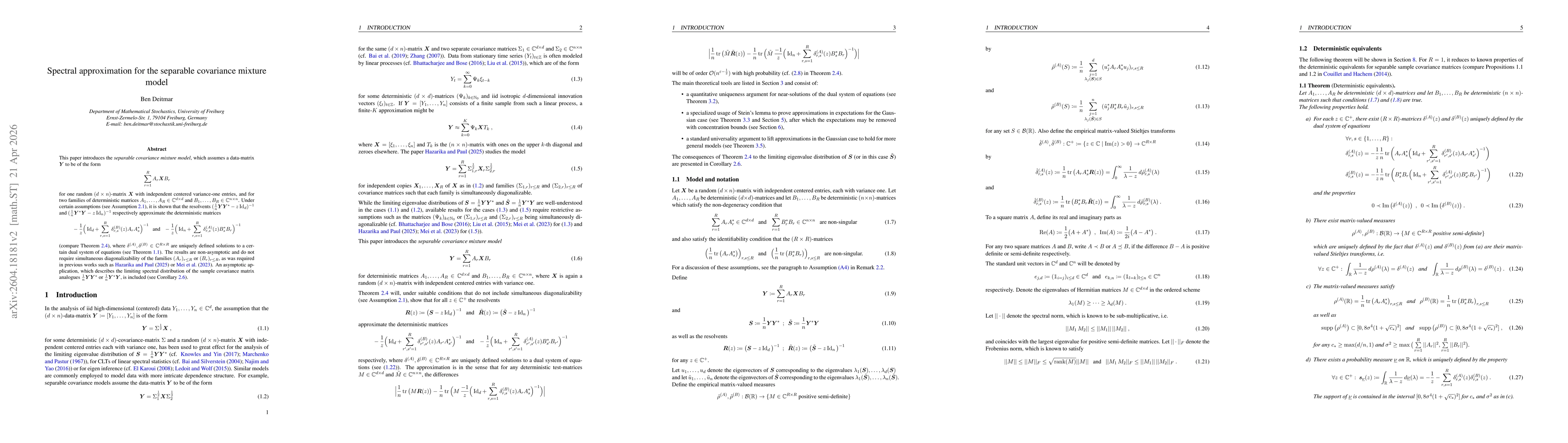 Thumbnail for Spectral approximation for the separable covariance mixture model