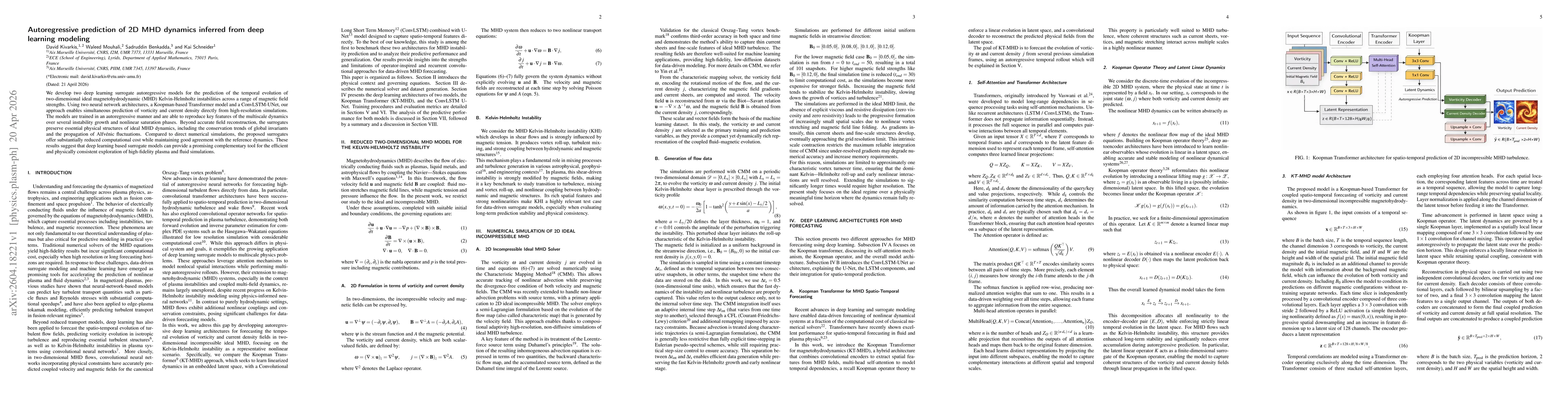Thumbnail for Autoregressive prediction of 2D MHD dynamics inferred from deep learning modeling
