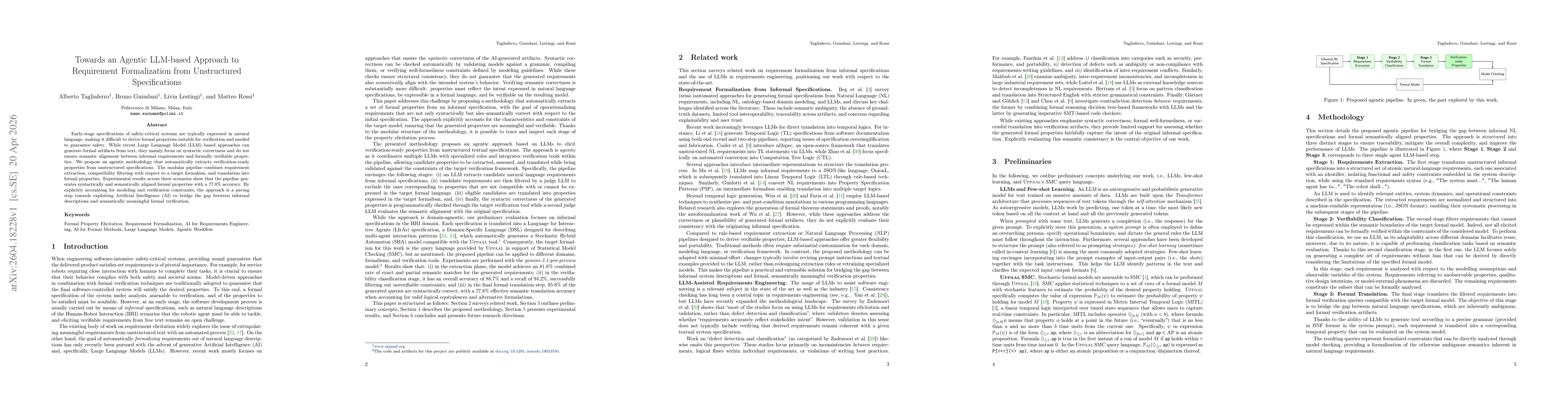 Thumbnail for Towards an Agentic LLM-based Approach to Requirement Formalization from Unstructured Specifications