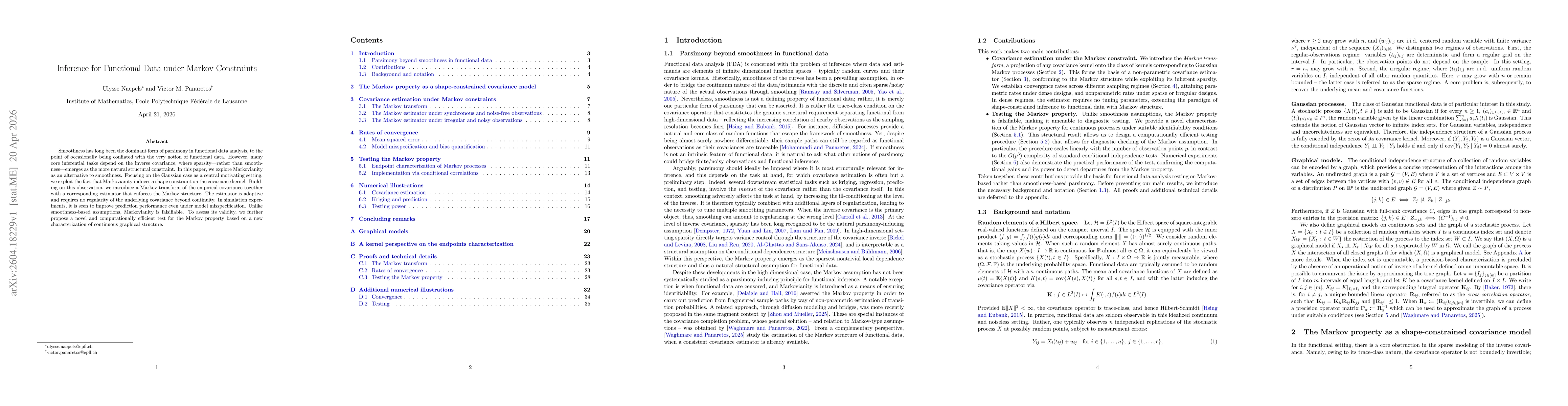 Thumbnail for Inference for Functional Data under Markov Constraints
