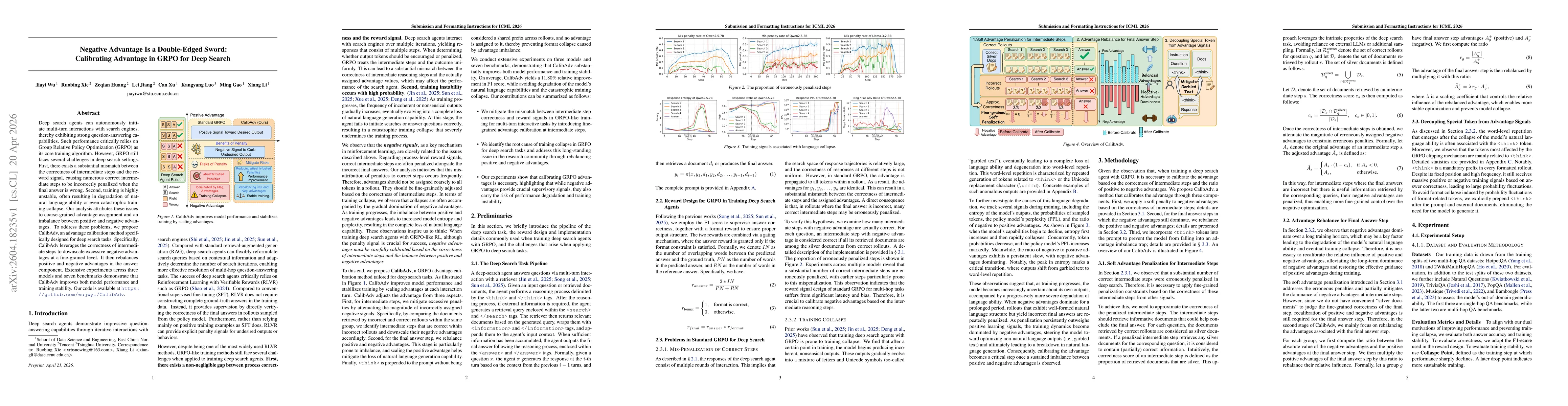 Thumbnail for Negative Advantage Is a Double-Edged Sword: Calibrating Advantage in GRPO for Deep Search