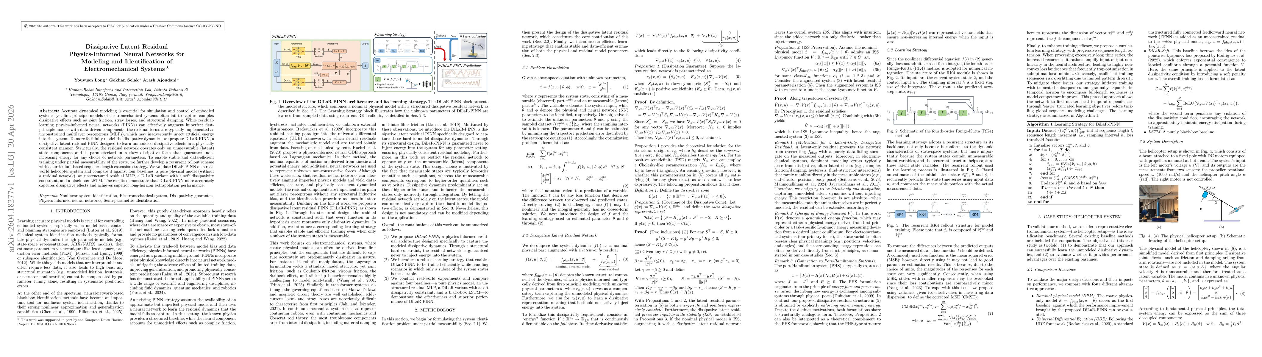 Thumbnail for Dissipative Latent Residual Physics-Informed Neural Networks for Modeling and Identification of Electromechanical Systems