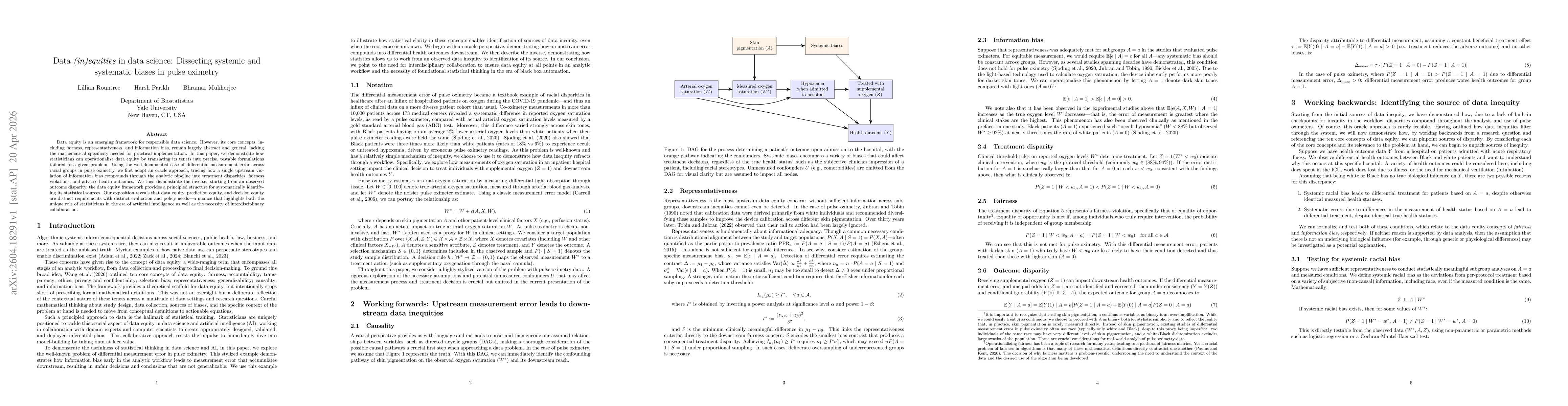 Thumbnail for Data (in)equities in data science: Dissecting systemic and systematic biases in pulse oximetry