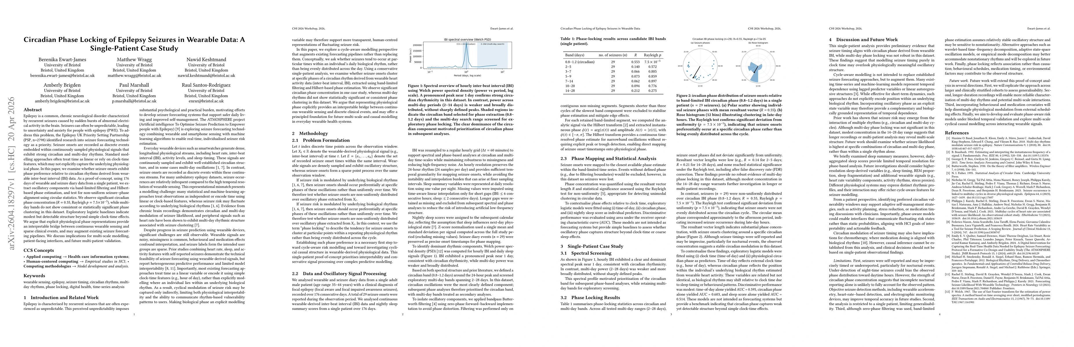 Thumbnail for Circadian Phase Locking of Epilepsy Seizures in Wearable Data: A Single-Patient Case Study