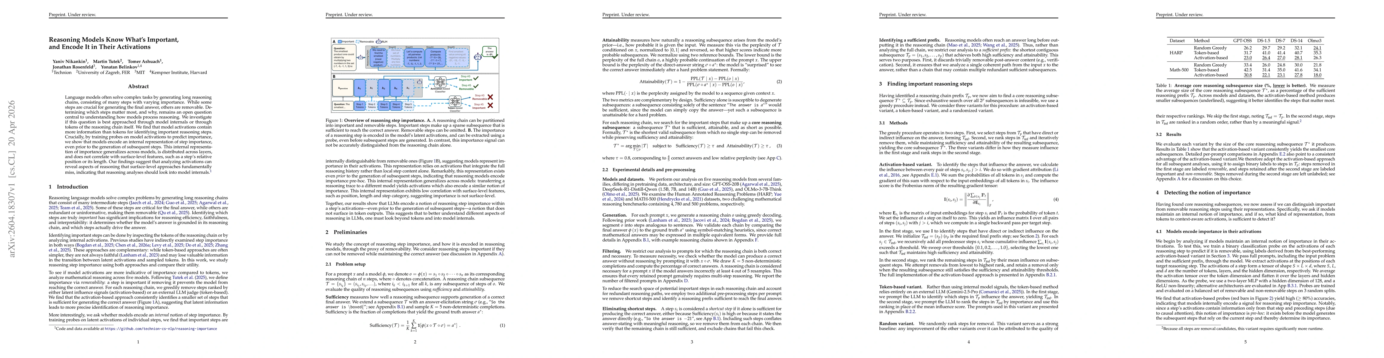 Thumbnail for Reasoning Models Know What's Important, and Encode It in Their Activations