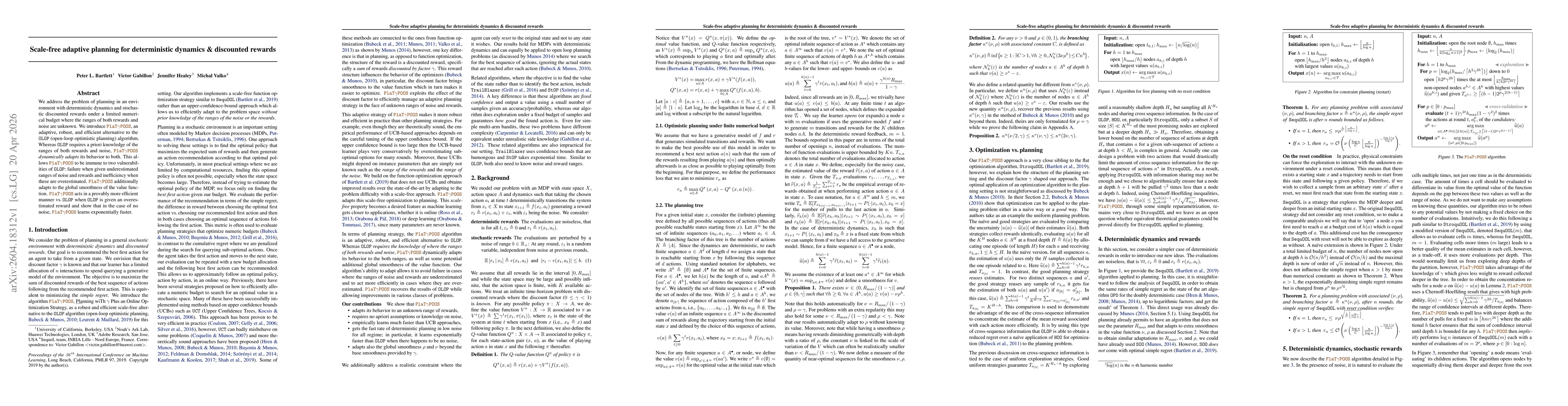 Thumbnail for Scale-free adaptive planning for deterministic dynamics & discounted rewards