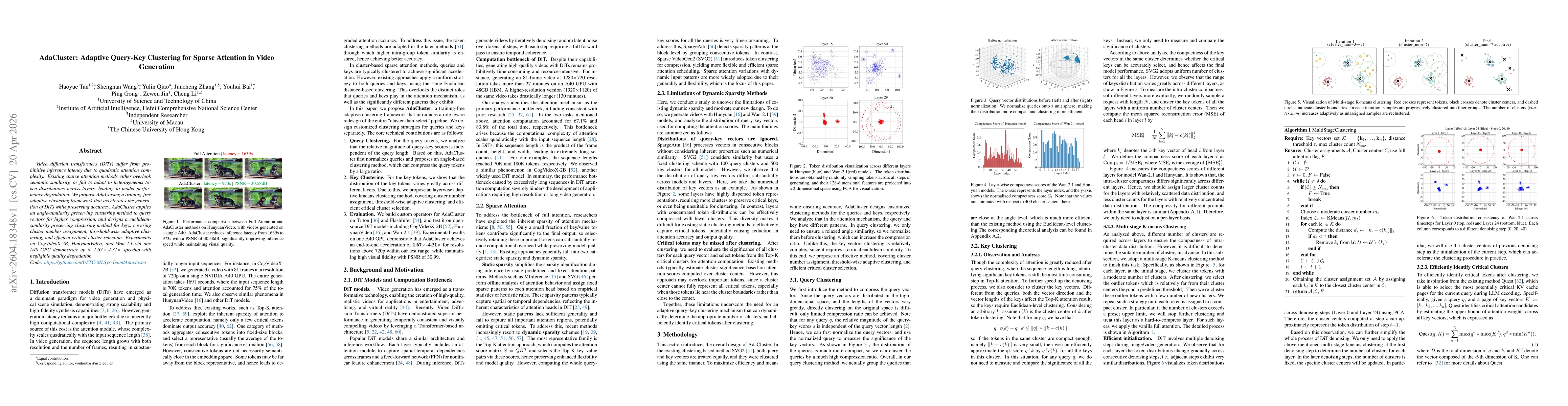Thumbnail for AdaCluster: Adaptive Query-Key Clustering for Sparse Attention in Video Generation