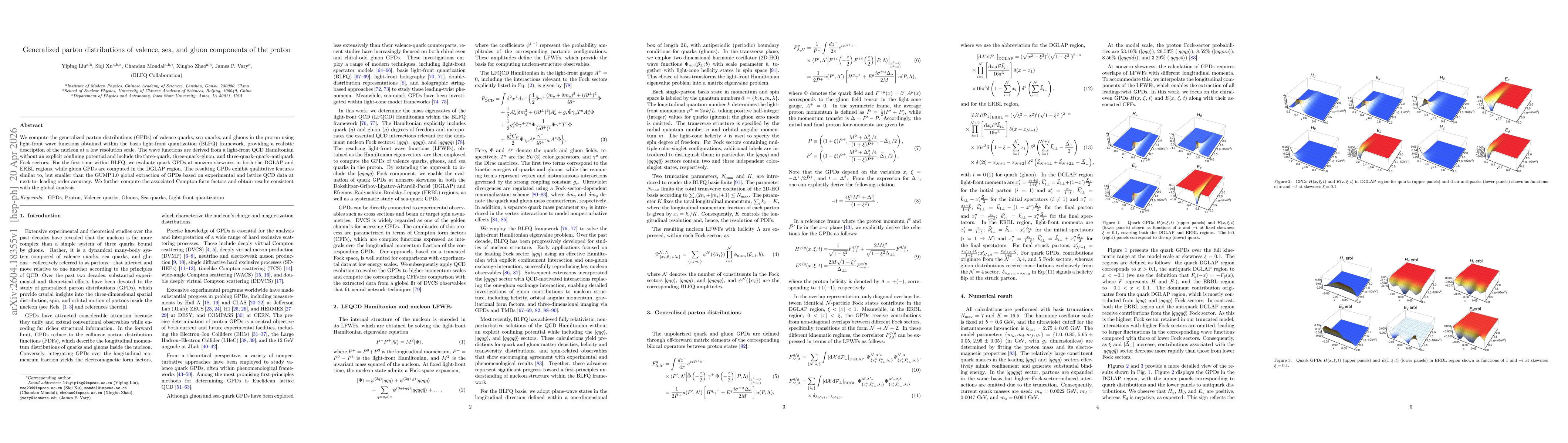 Thumbnail for Generalized parton distributions of valence, sea, and gluon components of the proton