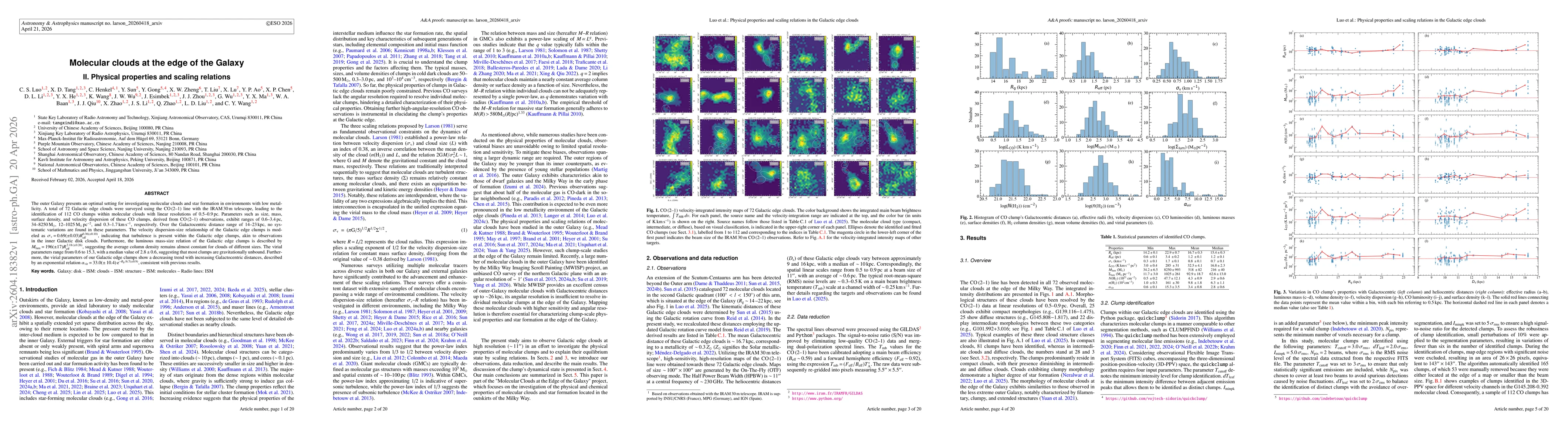 Thumbnail for Molecular Clouds at the Edge of the Galaxy II. Physical properties and scaling relations